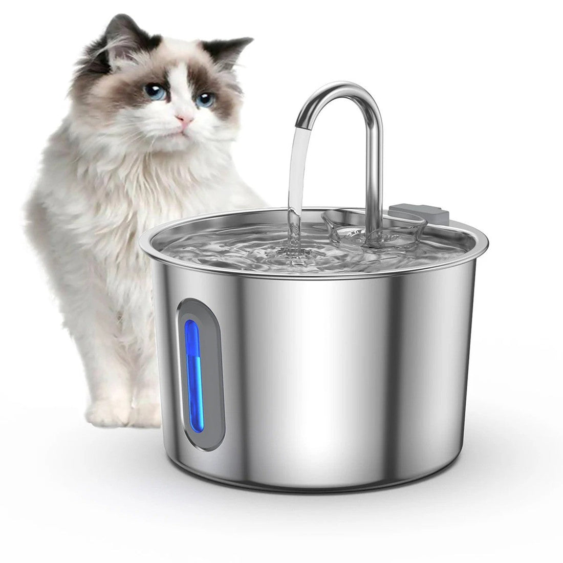 Smarox Katzen-Trinkbrunnen aus Edelstahl mit 2,2 Litern