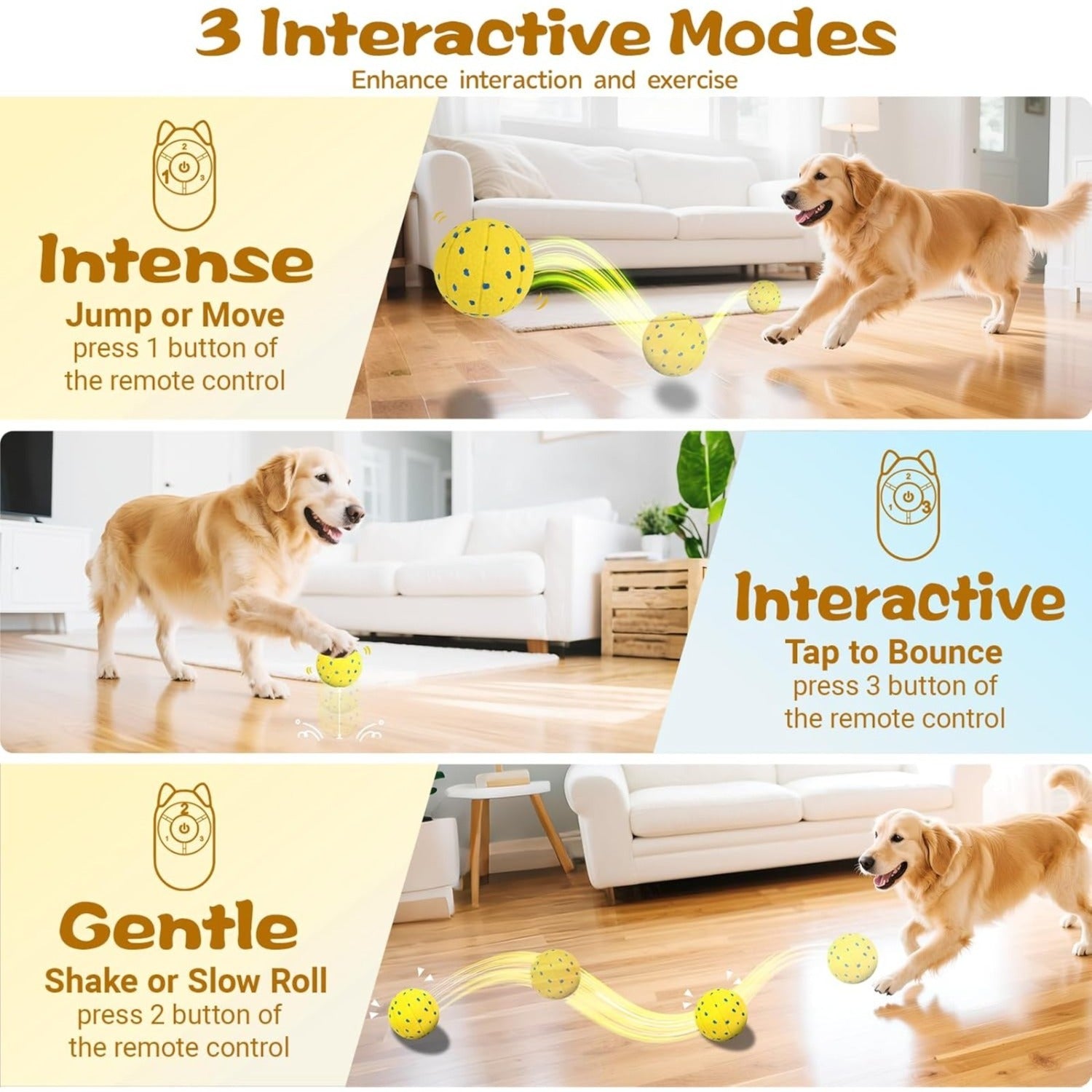 Interaktiver Hundeball — 3 Spielmodi – Produktbild 3