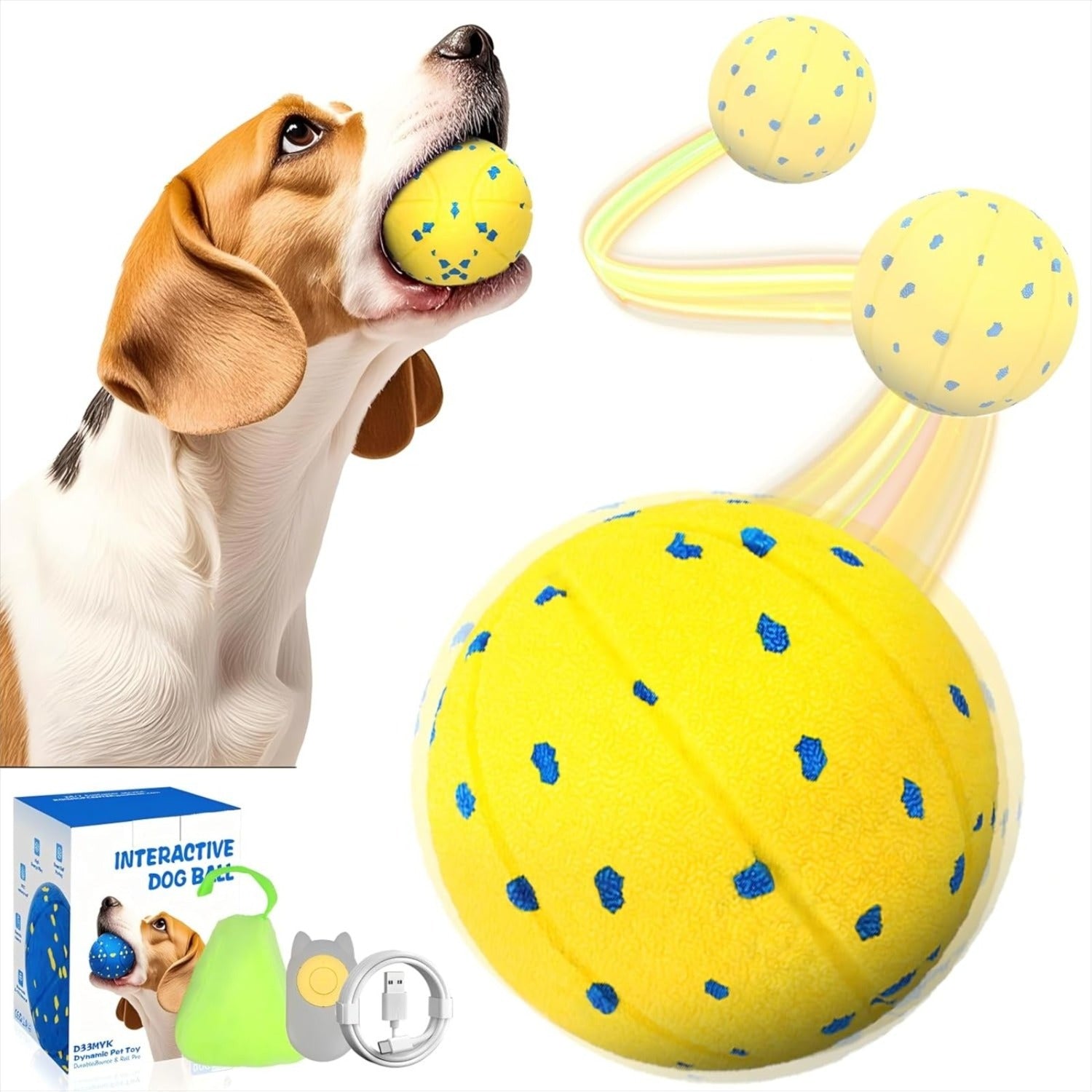 Interaktiver Hundeball — 3 Spielmodi